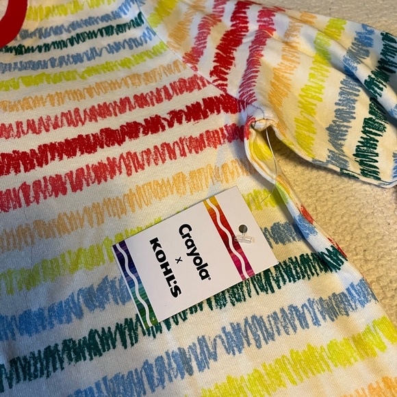 NWT Crayola x Kohls rainbow stripes pajama set, women’s size medium - Picture 3 of 5